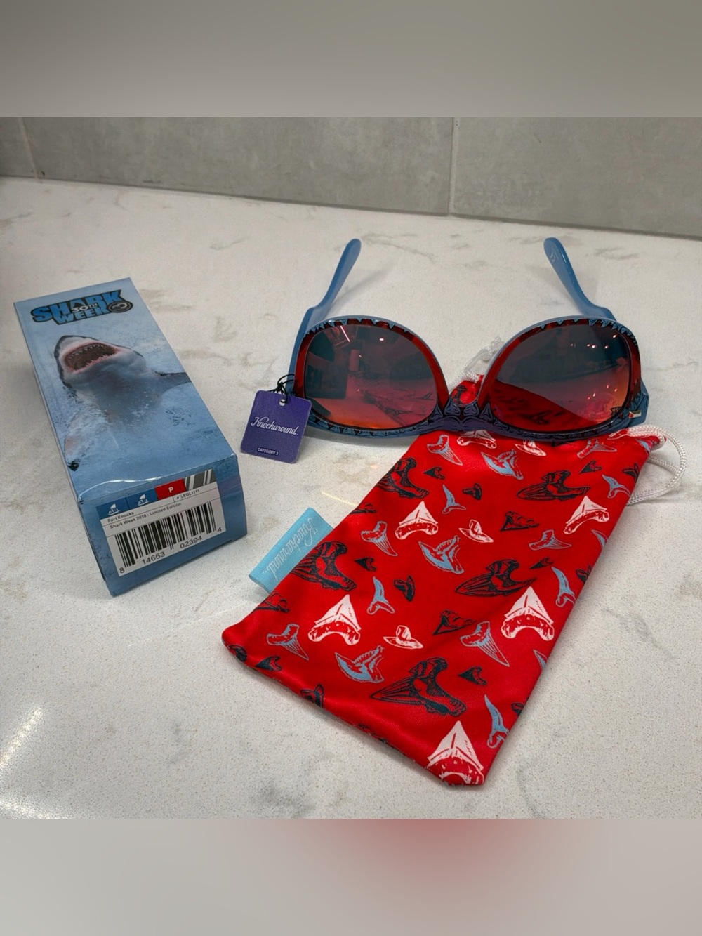 2022 Knockaround Discovery Shark Week Limited Edition Fort Knocks Sunglasses NIB